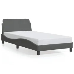Vidaxl Posteljni okvir Dover temno siv 100x200 cm blago