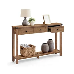 Songmics Konsolna miza 24x120x76 cm rjava