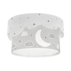 Dalber 61236E - Dečije plafonsko svetlo MOON 2xE27/60W/230V sivo