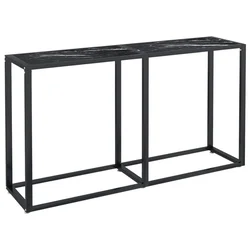 Konzolni stol boja crnog mramora 140x35x75,5 cm kaljeno staklo