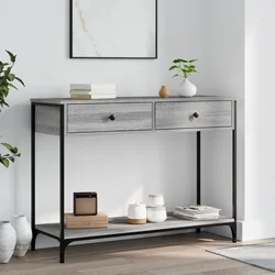 Konzolni stol siva boja hrasta 100x34,5x75 cm konstruirano drvo
