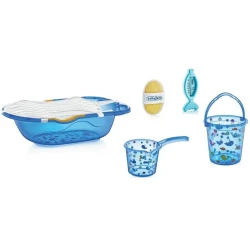 Babyjem Set Za Kupanje 6 Delova Blue (Kadica, Podloga,Termometar, Sundjer, Bokal, Kofica) 92-25405