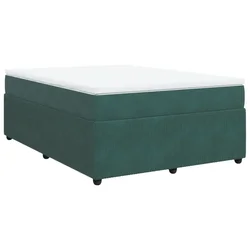 Vidaxl Box spring postelja z vzmetnico temno zelena 140x200 cm žamet