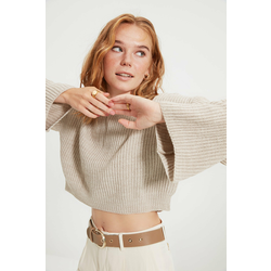 Trendyol Stone Crop Spanish Sleeve Knitwear Sweater