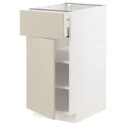 METOD / MAXIMERA Podni element s fiokom/vratima, bela/Havstorp bež, 40x60 cm