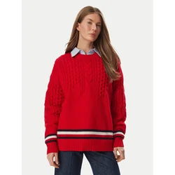 Tommy Jeans Pulover DW0DW23353 Rdeča Oversize
