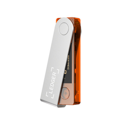 Ledger denarnica za bitcoin in druge kriptovalute Nano x, bluetooth, usb-c, prozorna oranžna