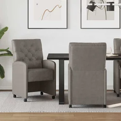 Blagovačke stolice s kotačima 2 pcs Siva 58 x 67 x 97 cm