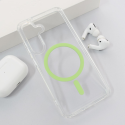 Maska Mag Case Crystal Clear S24/ S921B/ S25/ S931B zelena
