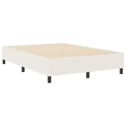 Vidaxl Platforma postelja krema 160 x 200 cm Žametna tkanina