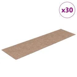 Prostirke za stepenice samoljepljive 30 kom 76x20 cm svijetlosmeđe pravokutne