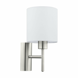 EGLO 94924 | Eglo_Pasteri_W Eglo zidna svjetiljka s prekidačem 1x E27 bijelo mat, bijelo, poniklano mat