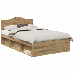 Vidaxl Konstrukcija postelje Oreh 120 x 200 cm Masivno borovo les