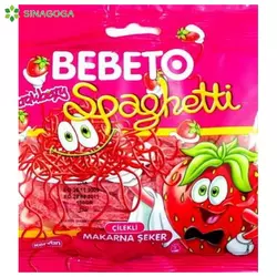 BOMB.GUM. KERVAN-BEBETO SPAGETTI STRAWBERRY 80 GR (12) RIM GROUP