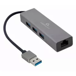 Gembird USB AM Gigabit network adapter with 3-port USB 3.0 hub | A-AMU3-LAN-01
