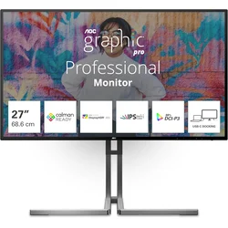 AOC monitor U27U3CV 27, 3840 x 2160 (4K UHD), IPS, 60 Hz, HDMI, DP