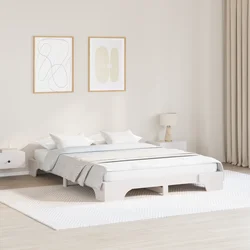 vidaXL postelja Bela Les 150 x 200 cm Postelja iz trdega borovega lesa