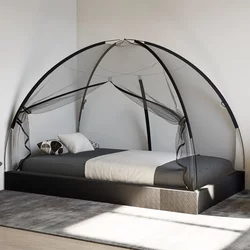 Komarnik Mongolia s vratima 220 mrežasti crni 200x120x130 cm