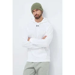 Pulover Under Armour moška, bela barva, s kapuco