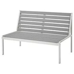 JOLPEN Sofa dvosed,spolja, bela/siva, 100x59x67 cm