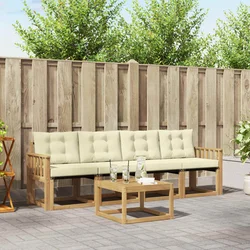 Set vanjskih sofa s jastukom 5 pcs Bijela i krem