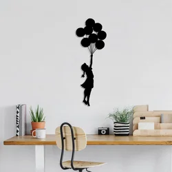 Wallity Zidna dekoracija Banksy 12, 100x34cm, Crna