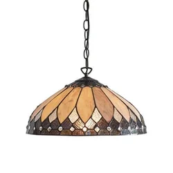 Endon 63977 - Luster na lancu Tiffany BROOKLYN 1xE27/60W/230V prečnik 40 cm