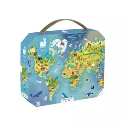 JANOD Kartonske puzzle Mapa sveta, 100 delova