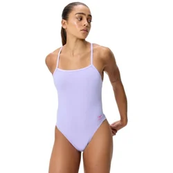 Speedo solid v-back 2.0 swimsuit bright lavender l - uk36