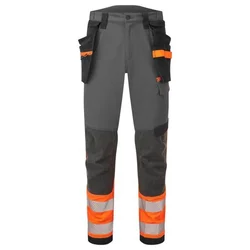 PORTWEST Radne pantalone EV442 - EV4 visokovidljive/ narandžasta/siva