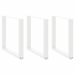 Noge za blagovaonski stol U-oblik 3 kom Bijele 80 x (72-73) cm Čelik