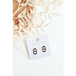 Oval gold earrings