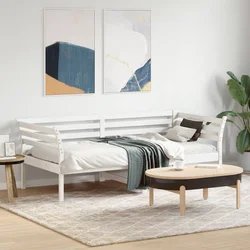 Vidaxl Dnevna postelja bela 90x190 cm trdna borovina