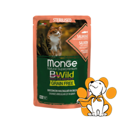 Monge Bwild Grain Free, Sterilised Cat, Salmon 85g, Sos Od Lososa Za Mačke