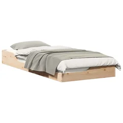 Vidaxl Konstrukcija postelje Rjava 90 x 210 cm Masivno borovo les