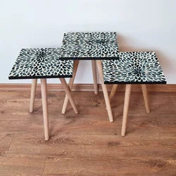 Hanah Home Set klub stočića 3Shp137, 3 komada, Šarena