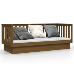 Vidaxl Dnevna postelja medeno rjava 75x190 cm trdna borovina