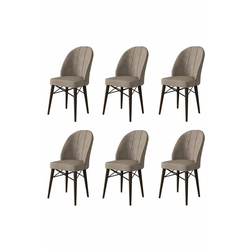 HANAH HOME Set 6 stolica Ritim Cappuccino Brown