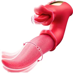 SuperLove Swinging & Licking Tongue Dual Vibrator Red
