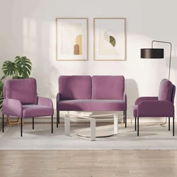 Setovi sofa 3 pcs Ljubičasta 115 x 56 x 80 cm Šperploča
