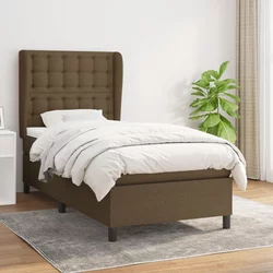 vidaXL vidaXL Box spring postelja z vzmetnico temno rjava 80x200 cm blago, (20930123)
