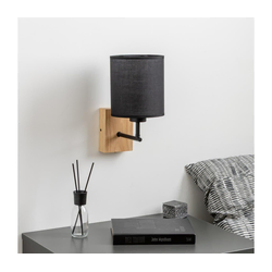 Brilagi - Zidna lampa NUBILA WOOD 1xE27/25W/230V hrast/crna