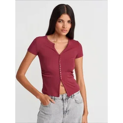 Dilvin Bluza Blusen burgund