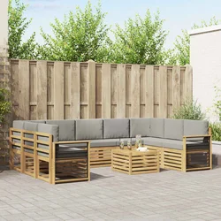 Setovi sofa 10 pcs Bijela i svjetlosiva 59 x 59 x 37 cm