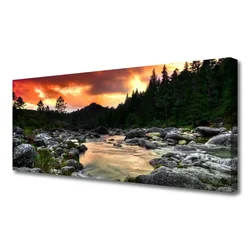tulup.si Slika na platnu Lake river forest narava 125x50 cm