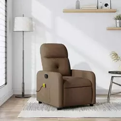 Vidaxl vidaXL Nagibni masažni stol, rjav, oblazinjen s tkanino