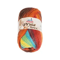 PRYIA lurex - 100 g / 245 m - rdeča, rumena, modra, zelena