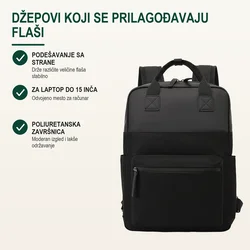 Bruno Poslovni ranac Pioneer, Odeljak za laptop, 15, Crni
