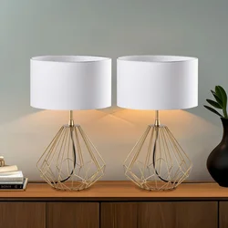 Opviq Set Stonih lampi Diamond-S-711, 25x25x43 cm, IP20, 2 komada, Zlatno-bele boje