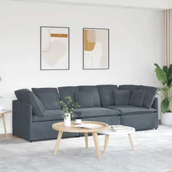 Modularna sofa s jastucima, baršunasta, tamno siva
